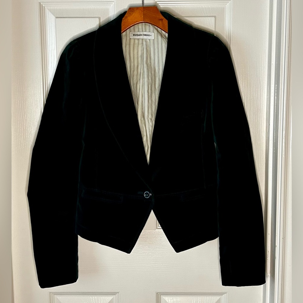Deep green velour blazer